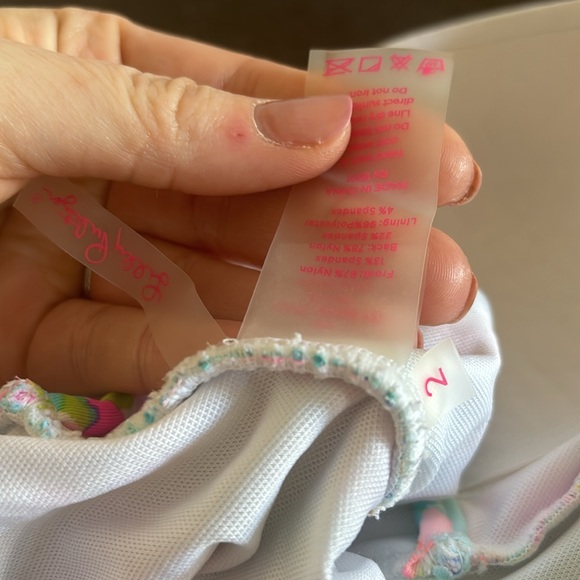 Lilly Pulitzer Lanai Halter One Piece Catch The Wave Swimsuit Blue Pink Size 2 - Picture 8 of 9